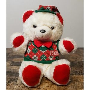 1990 KMART CHRISTMAS Plush With Red and Green Hat and Vest